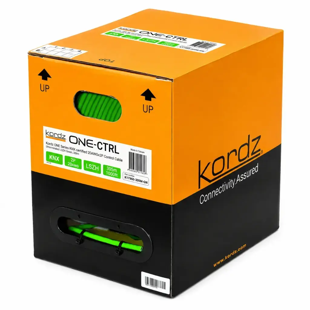 Kordz KNX Certified Control Cable 305 m, 20AWG × 2P LSZH, Green.webp