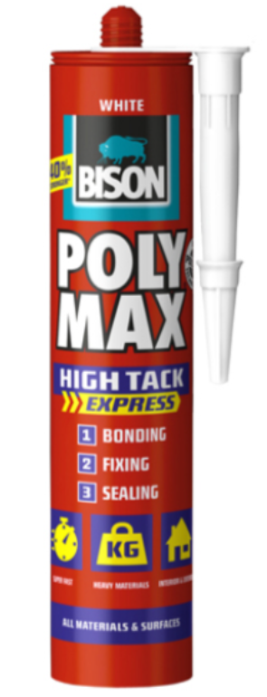 BISON POLY MAX SILICON HIGH TACK WHITE 420GRM 