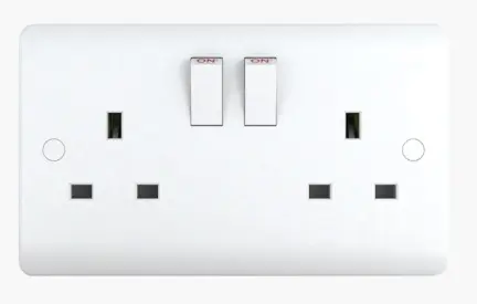 Topex Oxford Socket with Switch 13A 2G, White