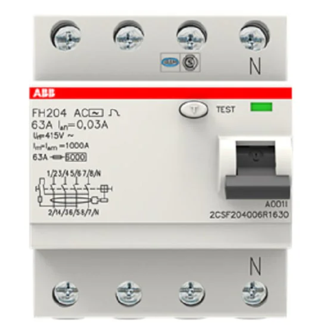ABB ELCB FH204 63430 63A 4P ELCB 30MA