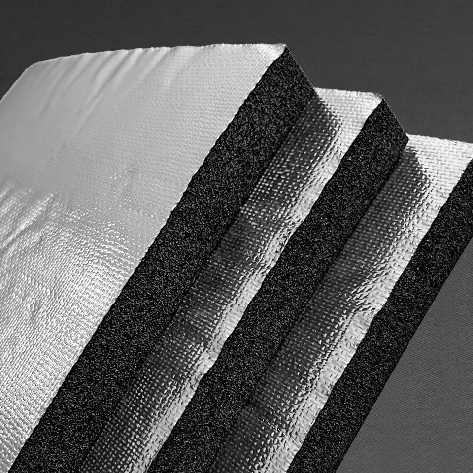 Aerofoam -nbr insulation roll 3/4" thk x 1mtr width x 10mtr length one side aluglass & other side self adhesive