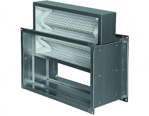 GI duct 900x300x300L with pleated filter 900x300x5