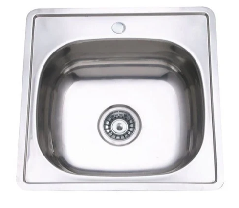 Stainless Steel Kitchen Sink, Single Bowl, 500 × 500 mm