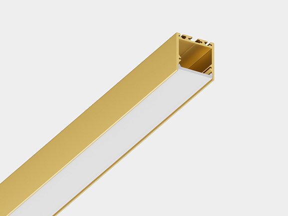 Suspension/overlay aluminum profile Design LED LS3535, 2500 mm, gold anodized , LS.3535-G-R