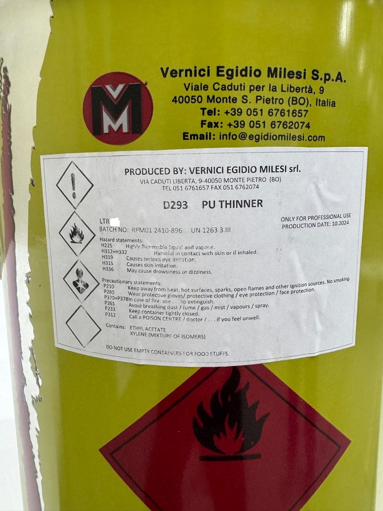 Milesi PU Thinner D293-5Ltr
