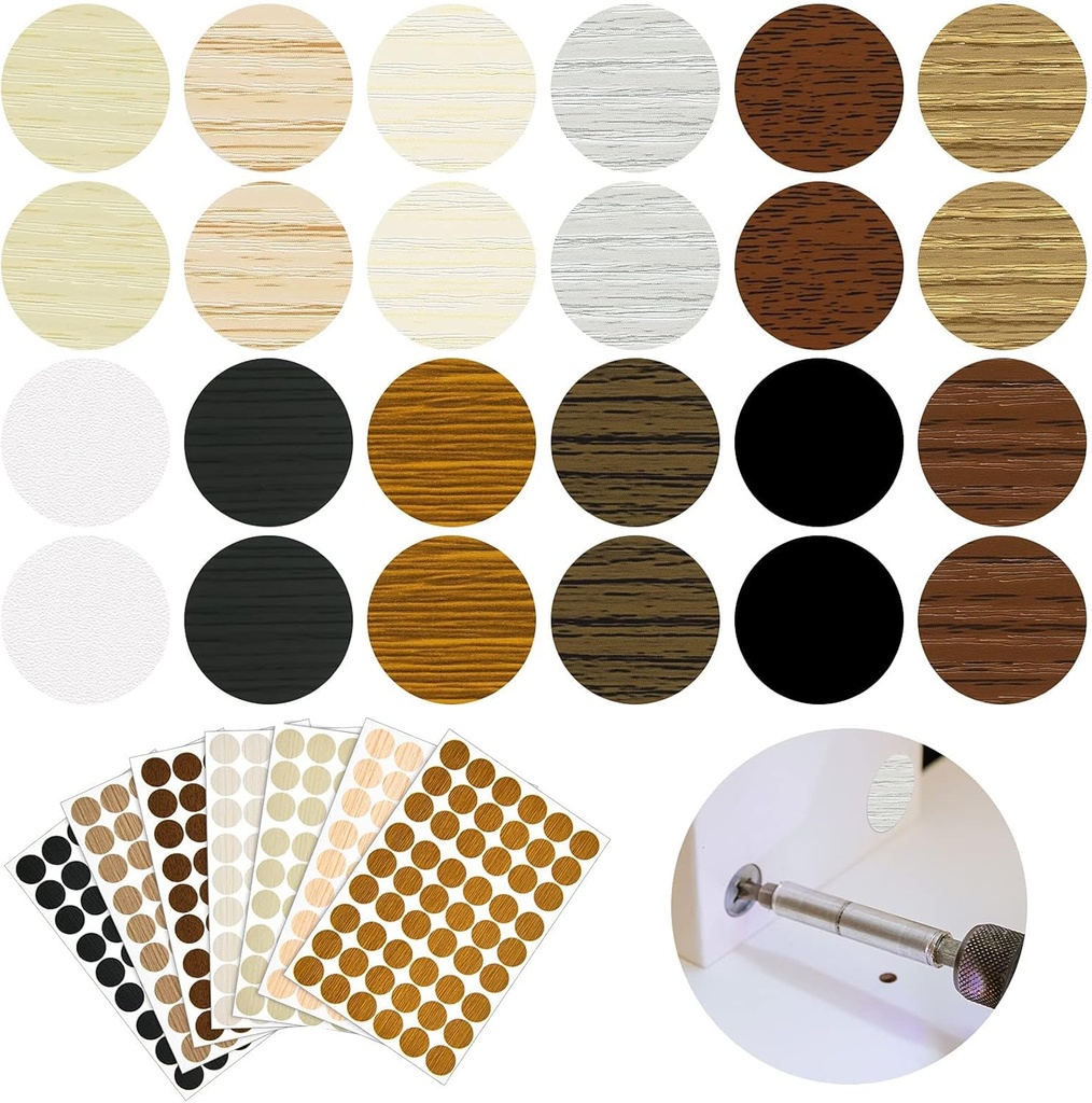 MAKINGTEC Adhesive Screw Stickers, Screw Hole Covers Hole Stickers, PVC Cover Caps (100 Pcs)