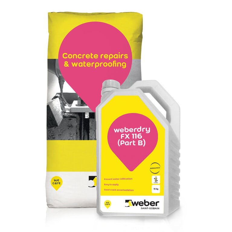 Эластичная цементная гидроизоляция Weber weberdry 116 FX 18 кг, серая