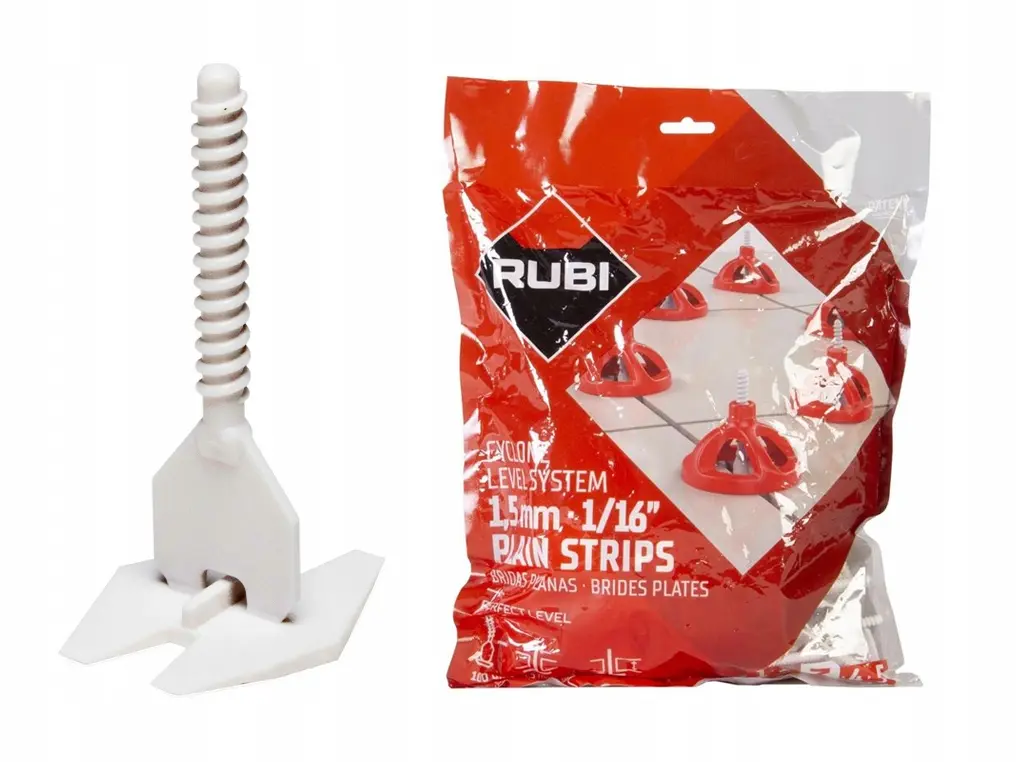 RUBI Cyclone Tile Levelling Flat Base 1.5 mm (300 Pcs per Pack)