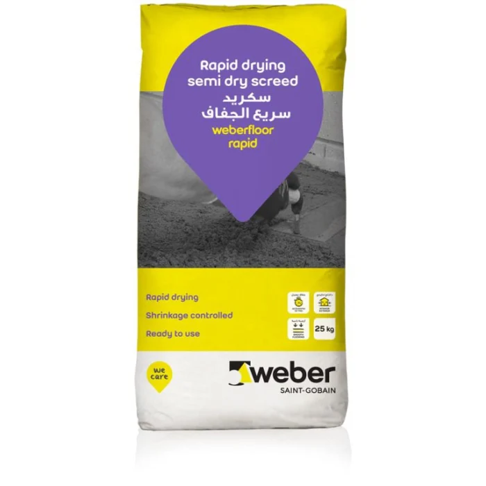 Weberfloor Rapid Drying Semi-Dry Screed, 50 kg / Weberfloor Rapid — быстро сохнущая полусухая стяжка, 50 кг