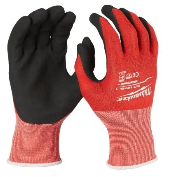 Milwaukee Cut Level 1 Dipped Gloves, Size L/9, Pack of 12