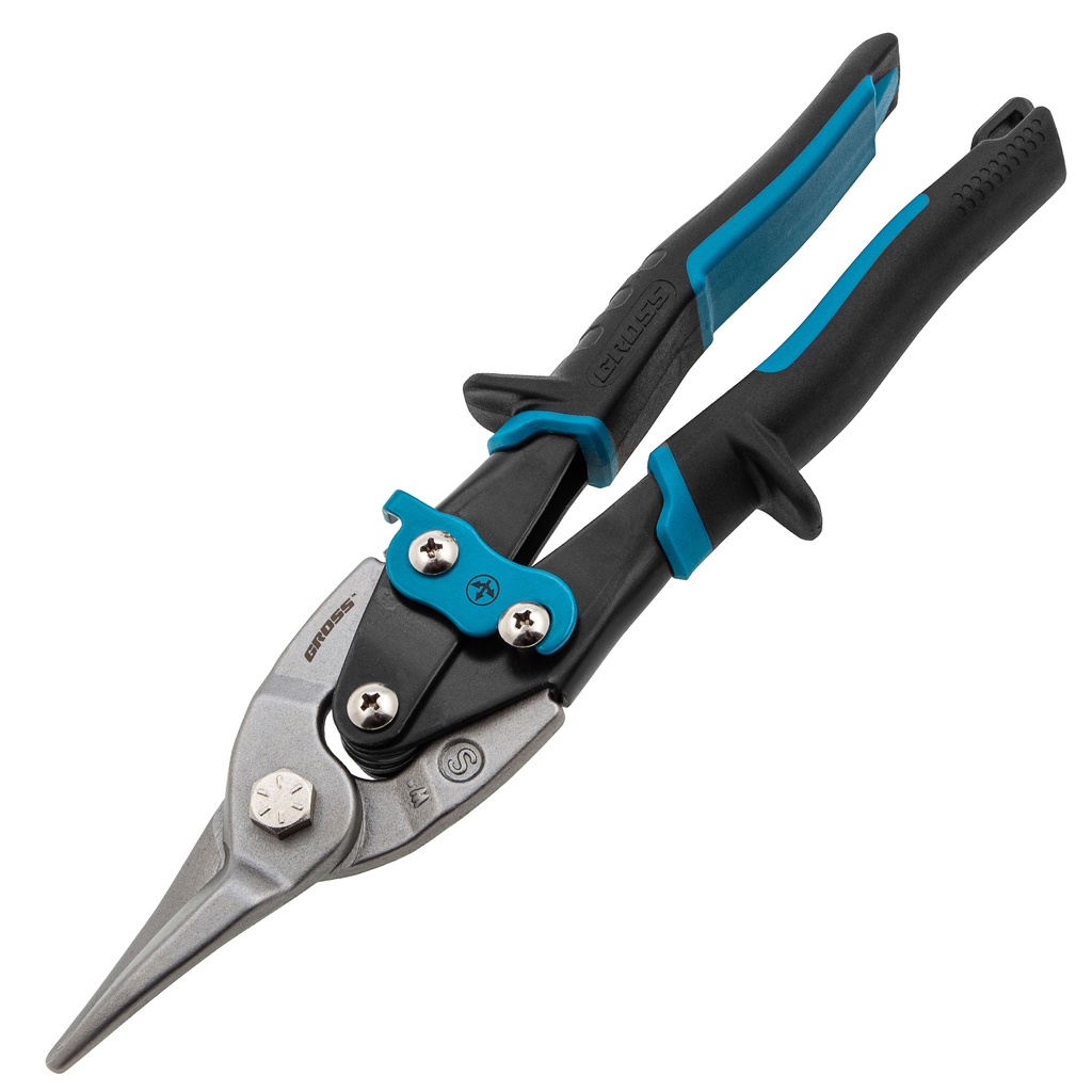 250mm Tin snipsl, direct cut, CrMo, two-component handle// Gross 78325