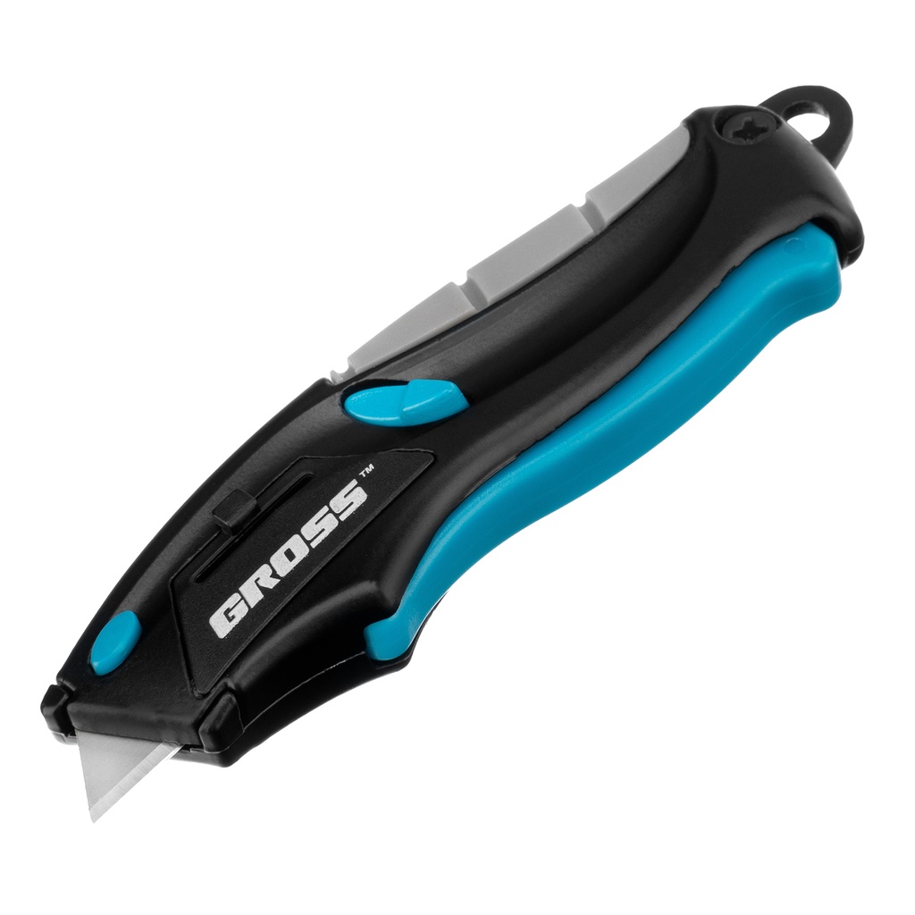 MINI pressure activated utility knife, three-component handle, 100mm + 2 spare blades// Gross 78873