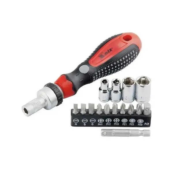 MTX Reverse Screwdriver with Bit and Socket Set, 1/4", 16 pcs