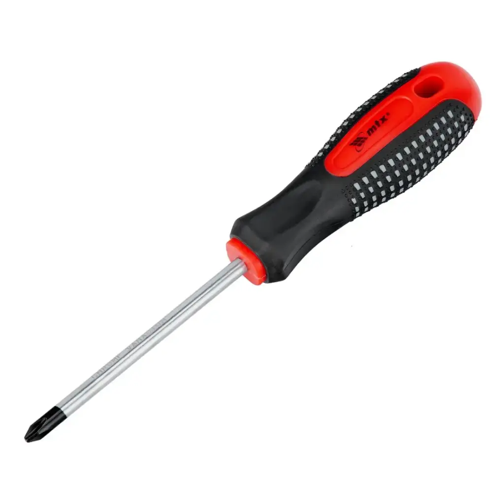 MTX Fusion screwdriver Ph2 × 100 mm, CrV, three-component anti-slip handle / Отвёртка Фьюжен MTX Ph2 × 100 мм, CrV, трёхкомпонентная противоскользящая рукоятка — 114419