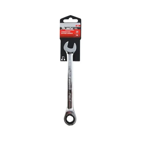 MTX Combination Ratchet Wrench, 19 mm, Mirror Chrome, CrV / Ключ комбинированный трещоточный MTX, 19 мм, зеркальный хром, CrV — 148129
