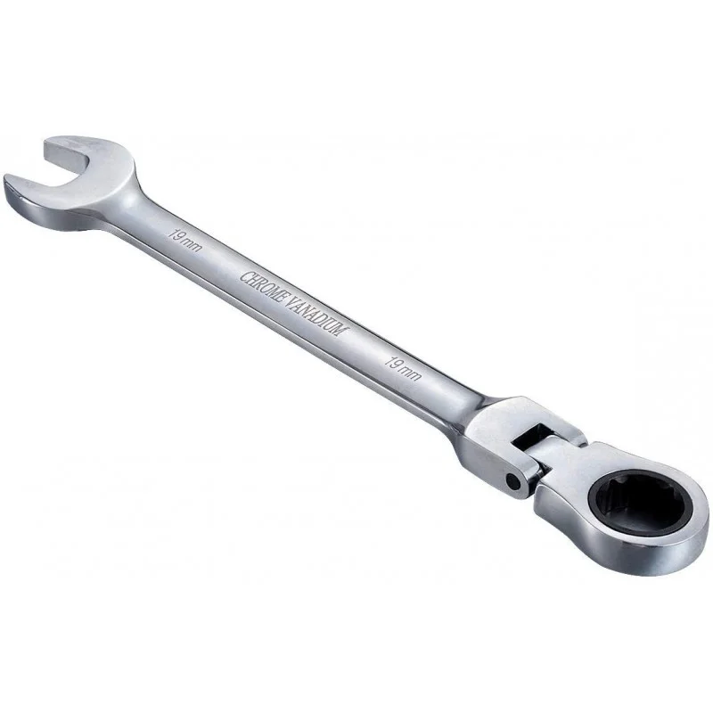 MTX Joint Combination Ratchet Wrench, 19 mm, Mirror Chrome, CrV / Ключ комбинированный трещоточный шарнирный MTX, 19 мм, зеркальный хром, CrV — 148719
