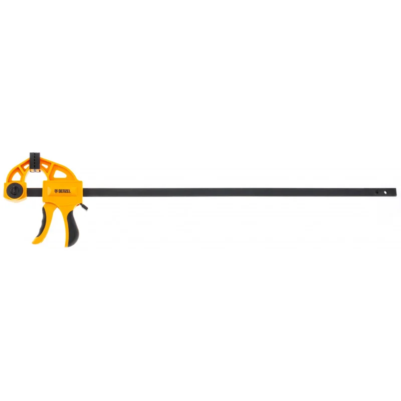 Denzel Trigger Clamp, 24″ × 2 3/4″, Plastic Body, with Fixator, Bi-material Handle / Струбцина Дензел, 24″ × 2 3/4″, пластиковый корпус, с фиксатором, двухкомпонентная рукоятка — 7720567 