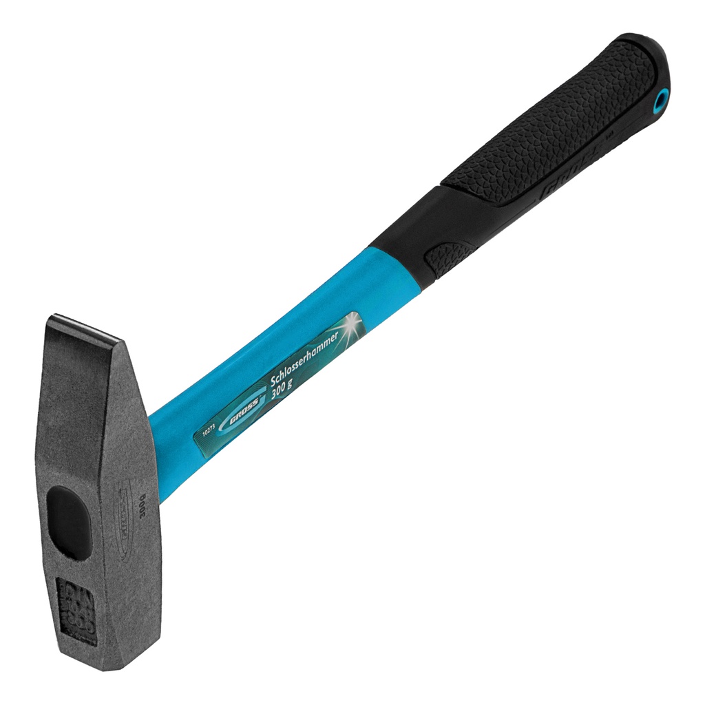 Machinist's hammer, 300 g, the square peen, fiberglass handle with rubber shaft// Gross 10273