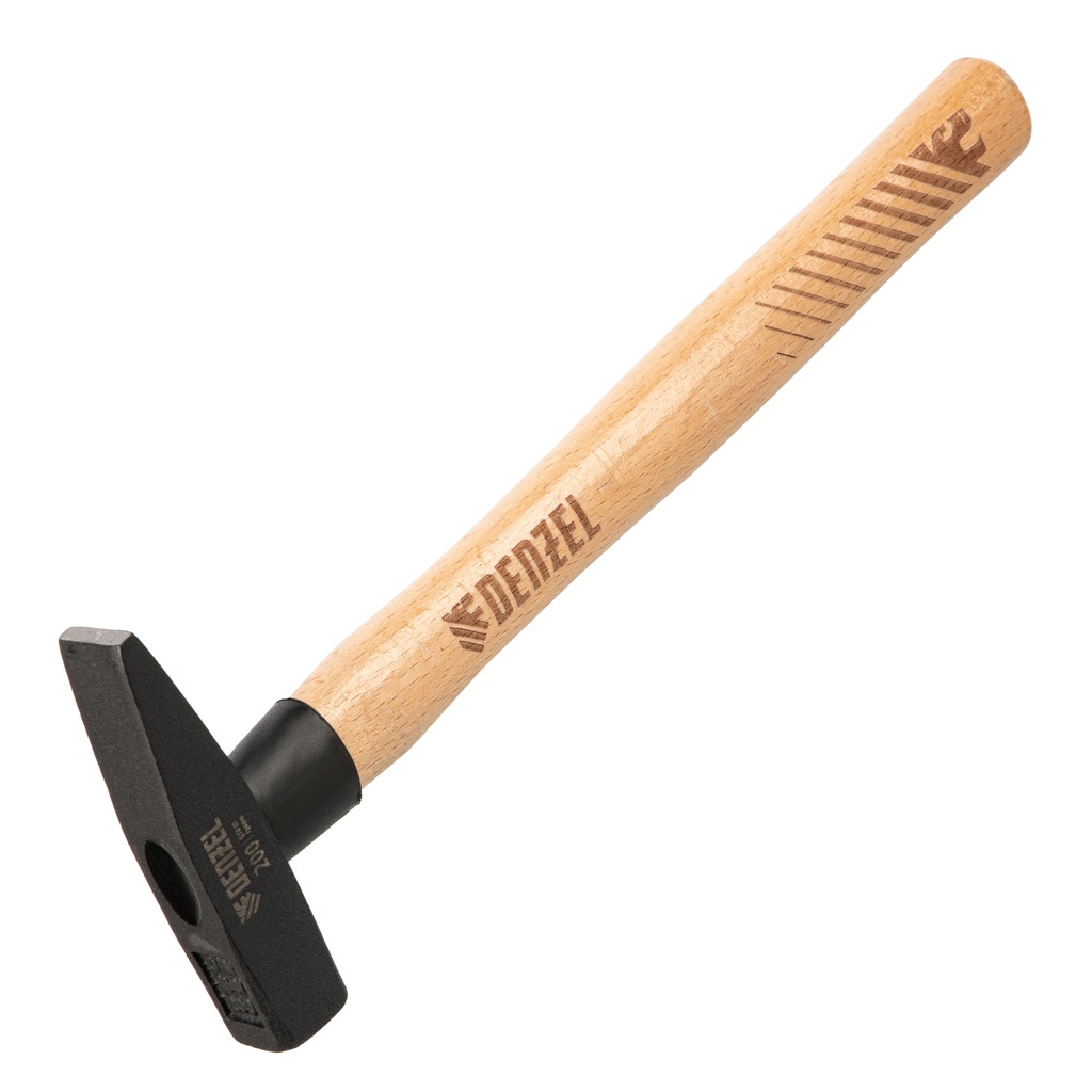 Machinist hammer, 200 g, forged square head, beech handle// Denzel 10426