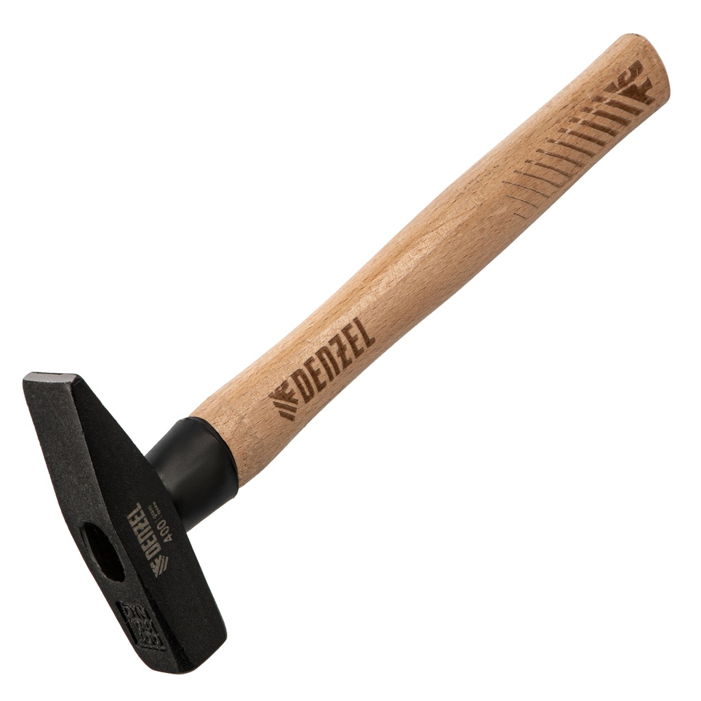 Machinist hammer, 400 g, forged square head, beech handle// Denzel 10428