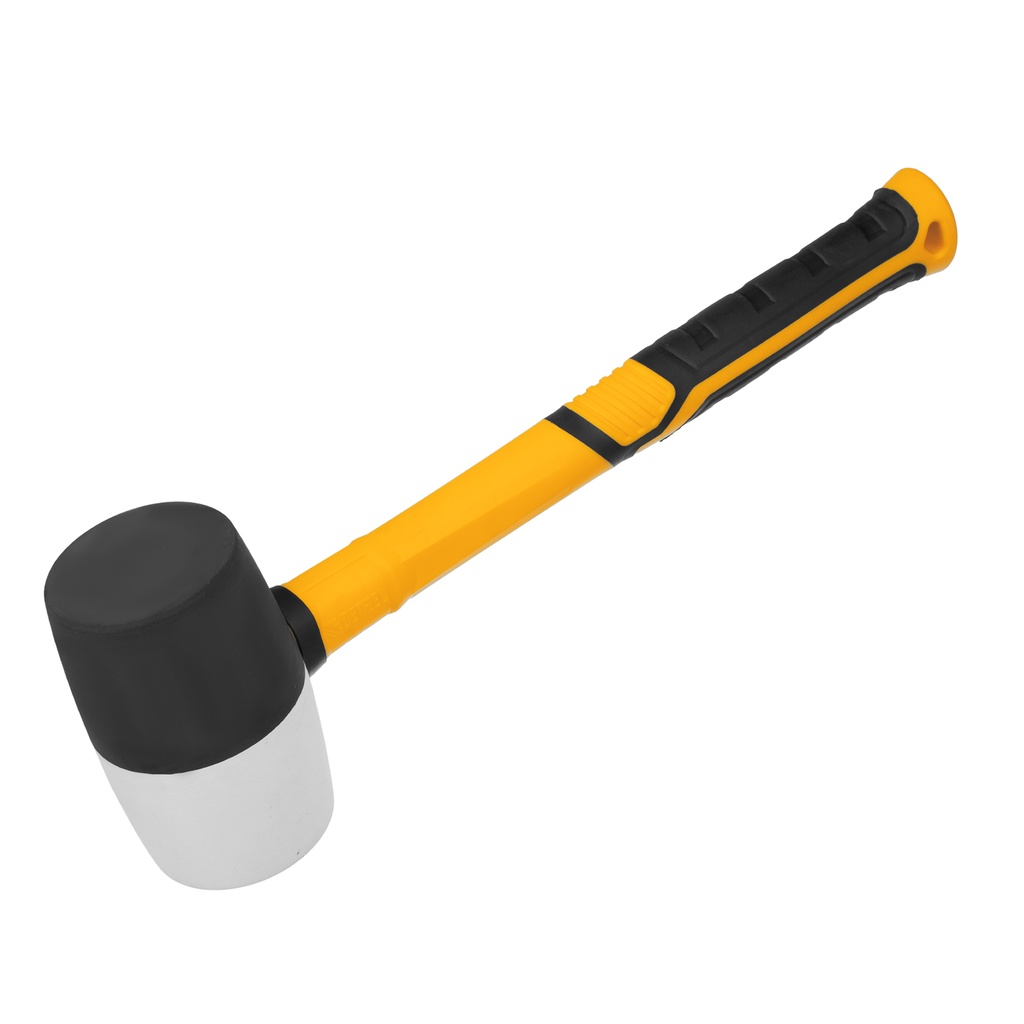 Rubber mallet, 680 g, black and white, fiberglass handle with TPR coating// Denzel 11103