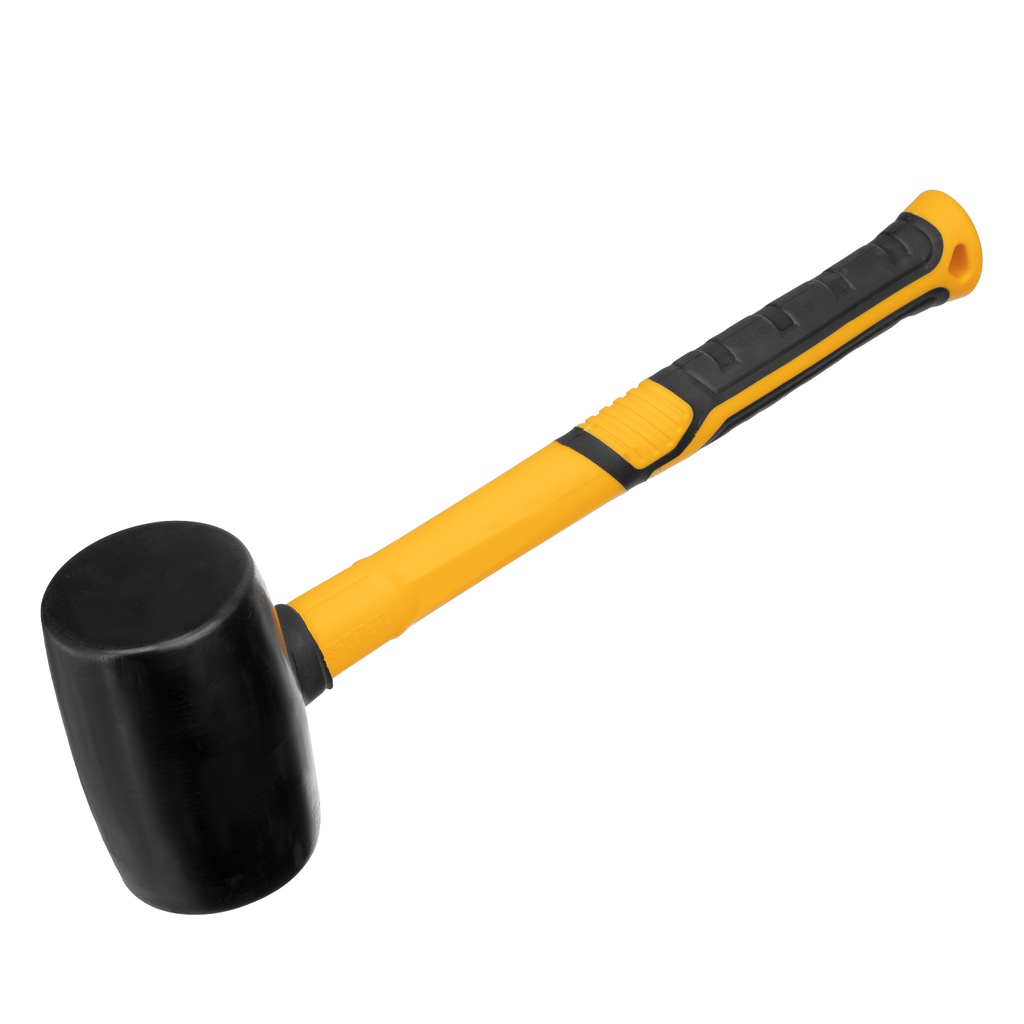 Rubber mallet, 450 g, black, fiberglass handle with TPR coating// Denzel 11144