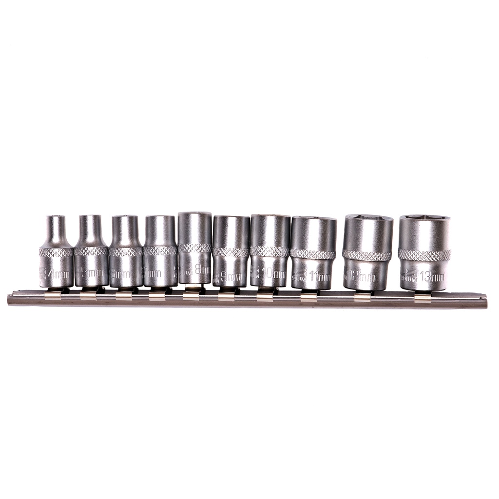 1/4" socket set, hexagonal, CrV, 10pcs,, 4-13 mm// Stels 13602