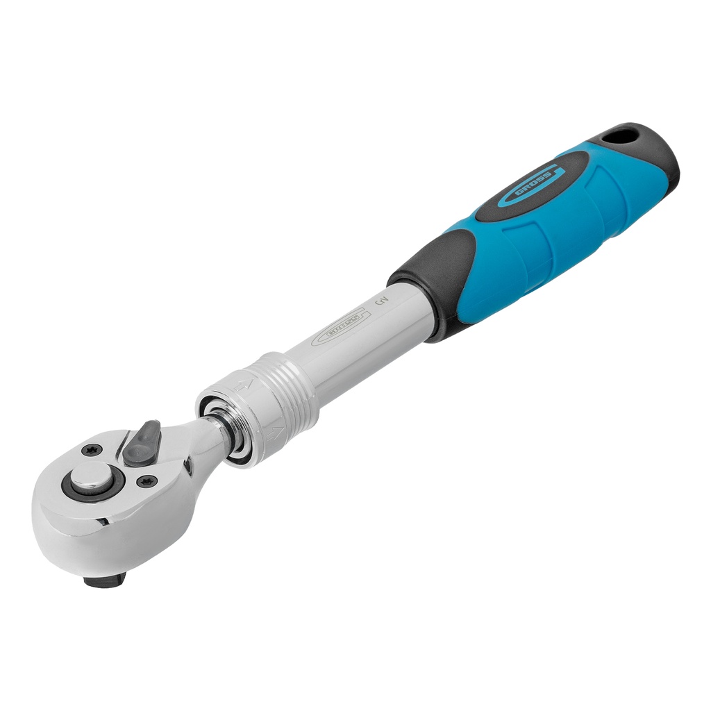 Extendable Ratchet wrench, 3/8", 215-315mm, CrV, crhome plated, two-component handle// Gross 14072