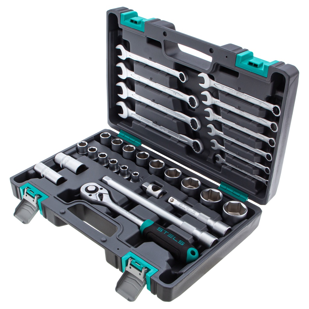 31 pcs Tool kit 1/2",CrV, in plastic case// Stels 14102