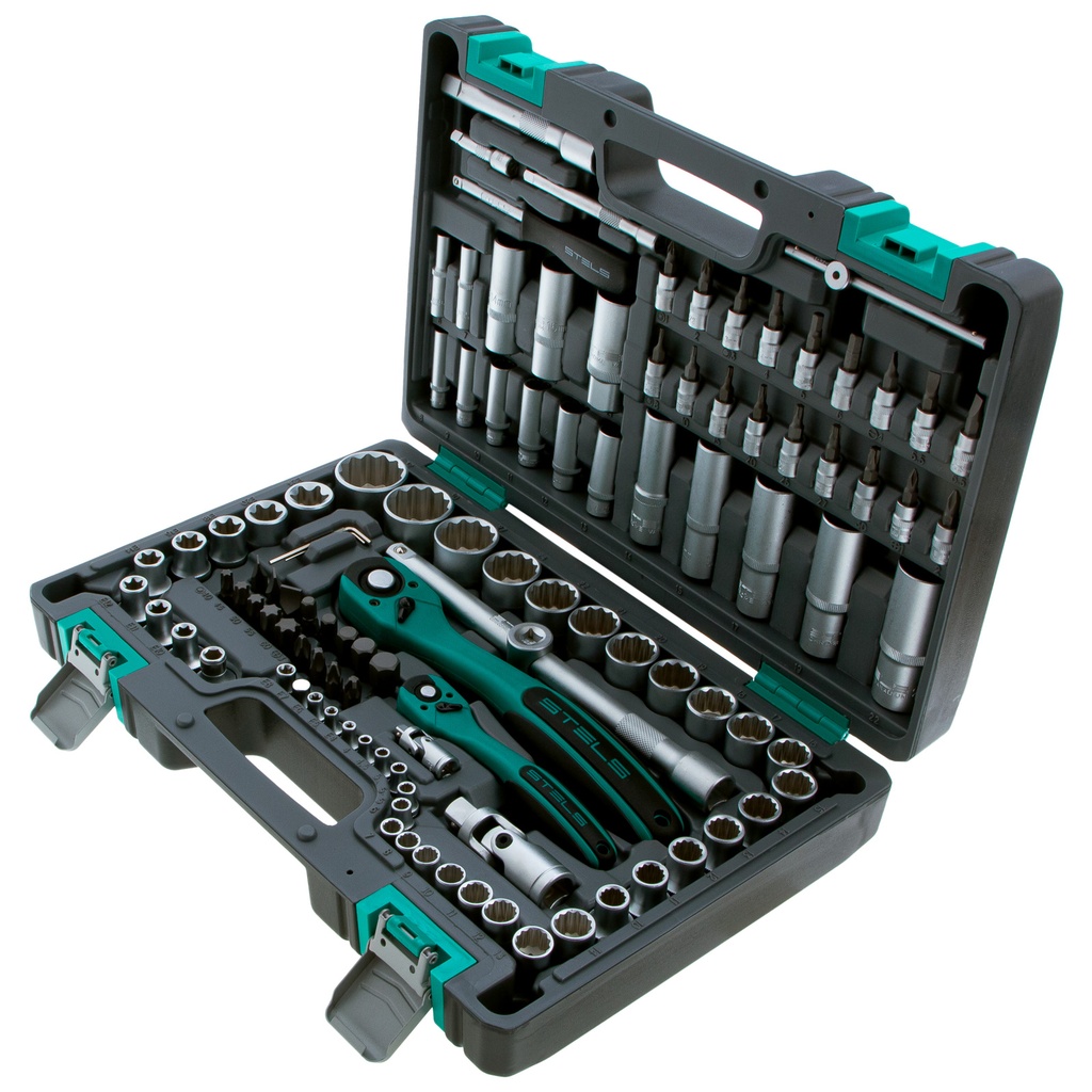109 pcs tool kit, dodecahedral sockets// Stels 14122