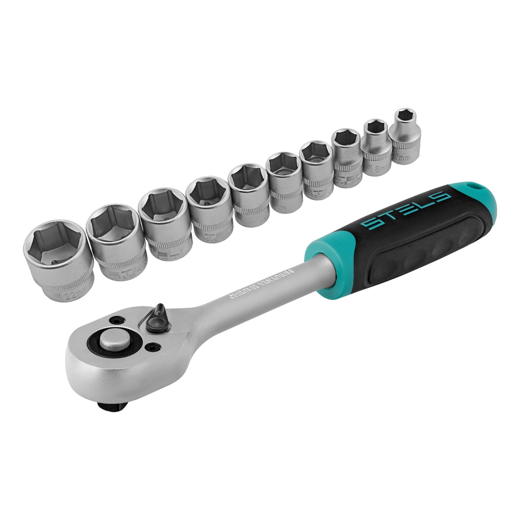 3/8 ratchet wrench set 7-22 mm CrV// Stels 14126
