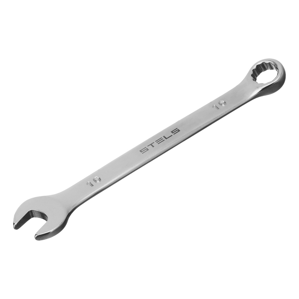 Combination spanner, 10 mm, CrV, satin chrome// Stels 15206