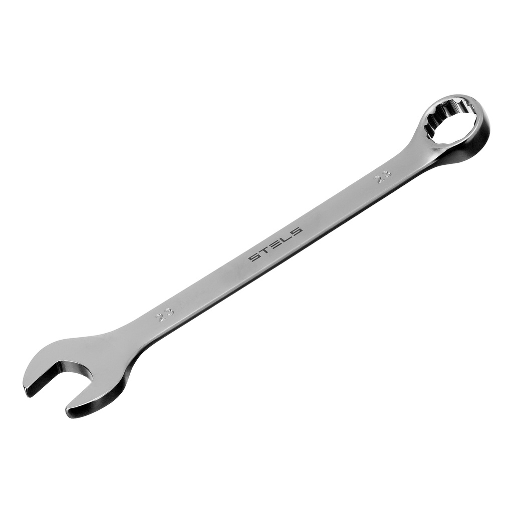 Combination spanner, 23 mm, CrV, satin chrome// Stels 15226