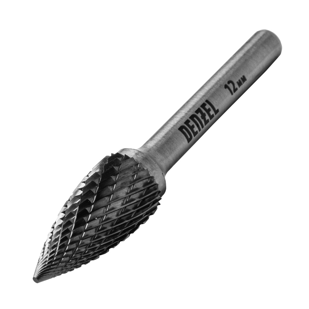 Carbide burr bit for metal, pointed tree shape, type G, 12 mm // Denzel 72049