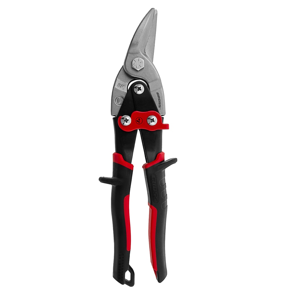 250mm Tin snips, left and direct cut, CrMo, two-component handle// Gross 78321