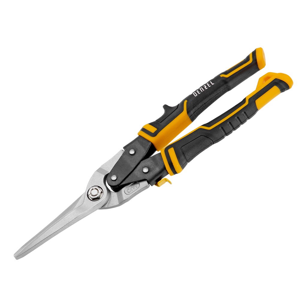 Tin snips,315mm, long straight cut,CrMo, three-component handles // Denzel 78373