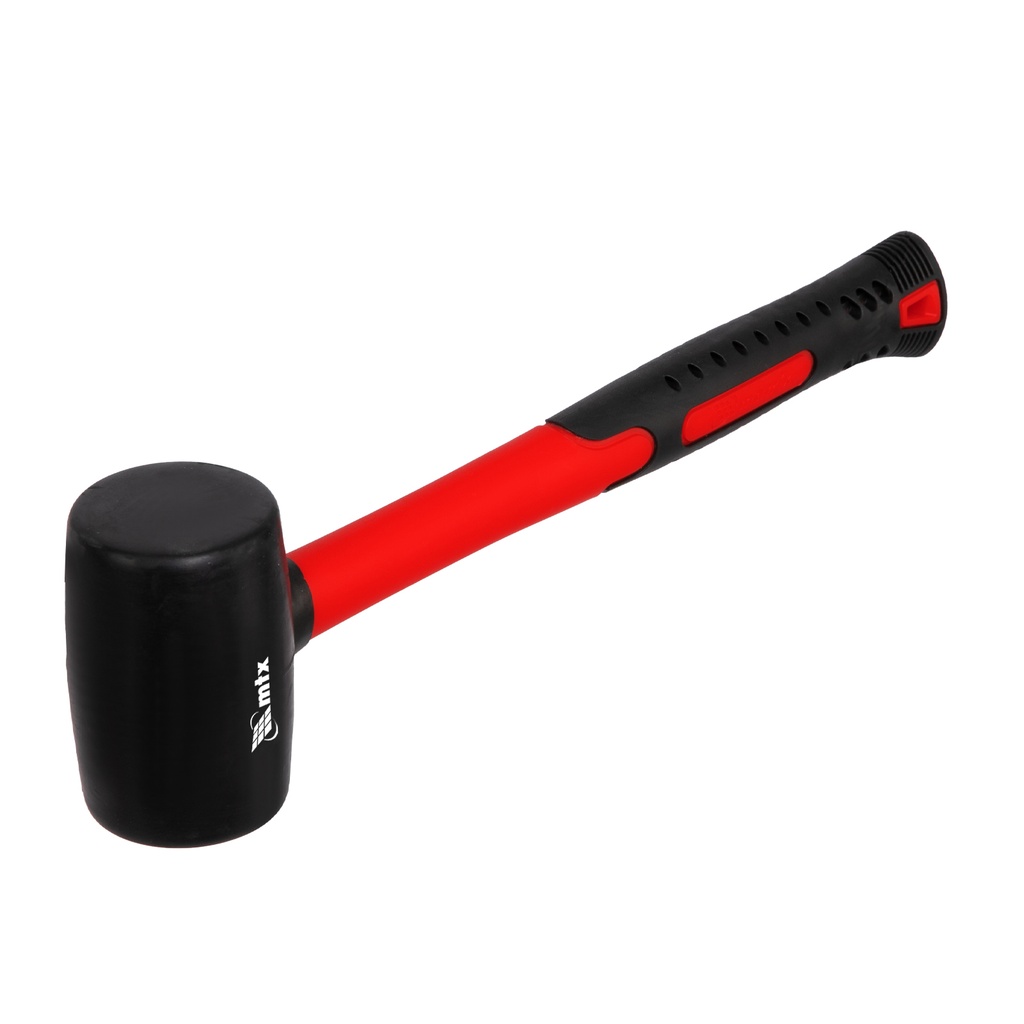 Rubber mallet, 225 g, black rubber material, fiberglass handle// MTX 111759