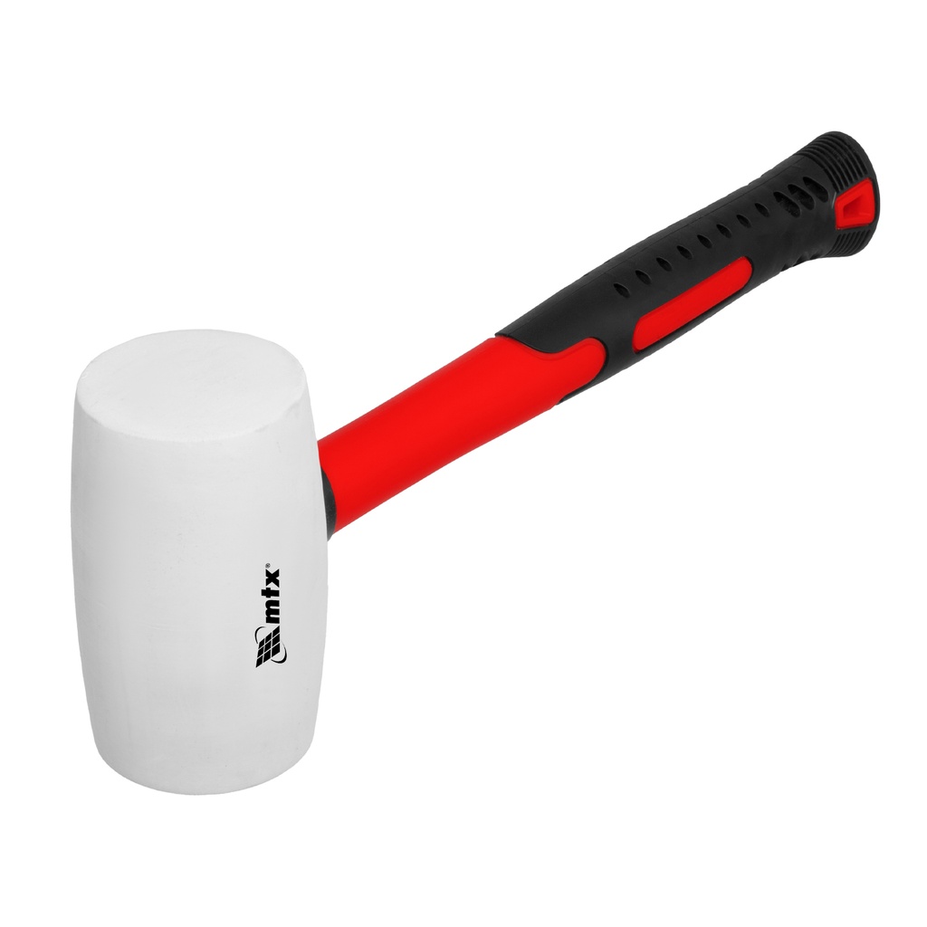 Rubber mallet, 680 g, white rubber material, fiberglass handle// MTX 111979