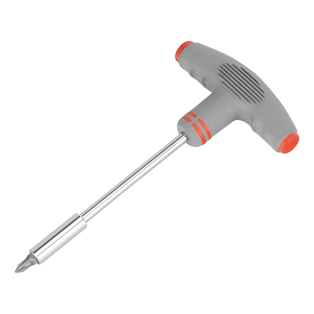 Screwdriver with T-type ergonomic handle and bit set, 11 pcs,, CrV// MTX