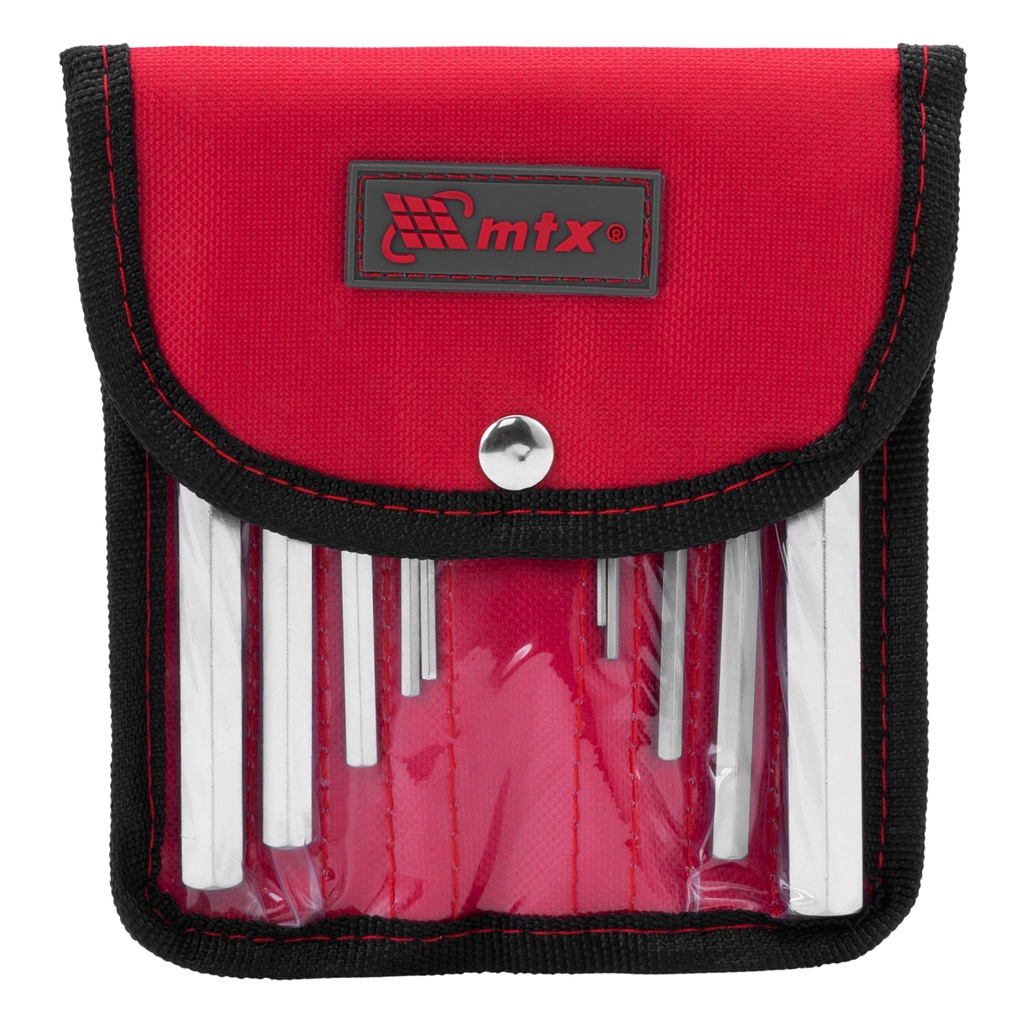 HEX key set, 1,5-12 mm, CrV, 10 pcs,, short, satin, pouch// MTX 123099