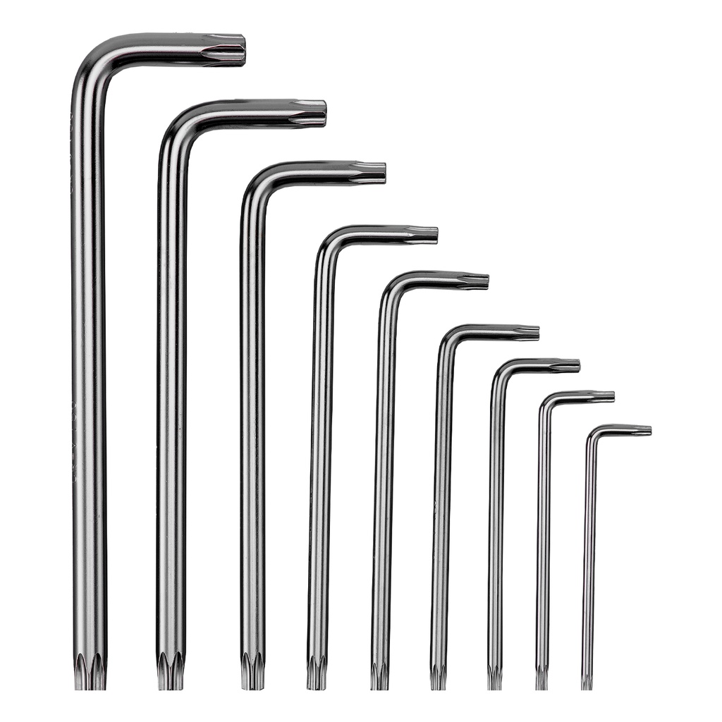 TORX-TORX tampered key set, 9 pcs,, T10-T50, CrV, long, satin, pouch// MTX 123139