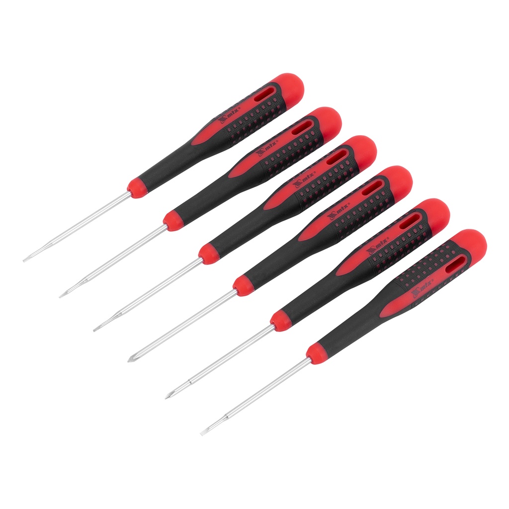 Fusion precision screwdriver set, three component handle, 6 pcs,, in plastic case// MTX 133619