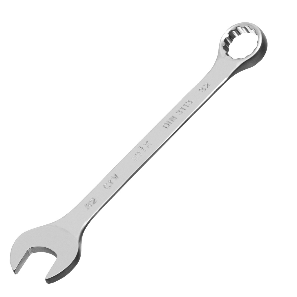 Combination spanner, 32 mm, CrV, satin chrome// MTX