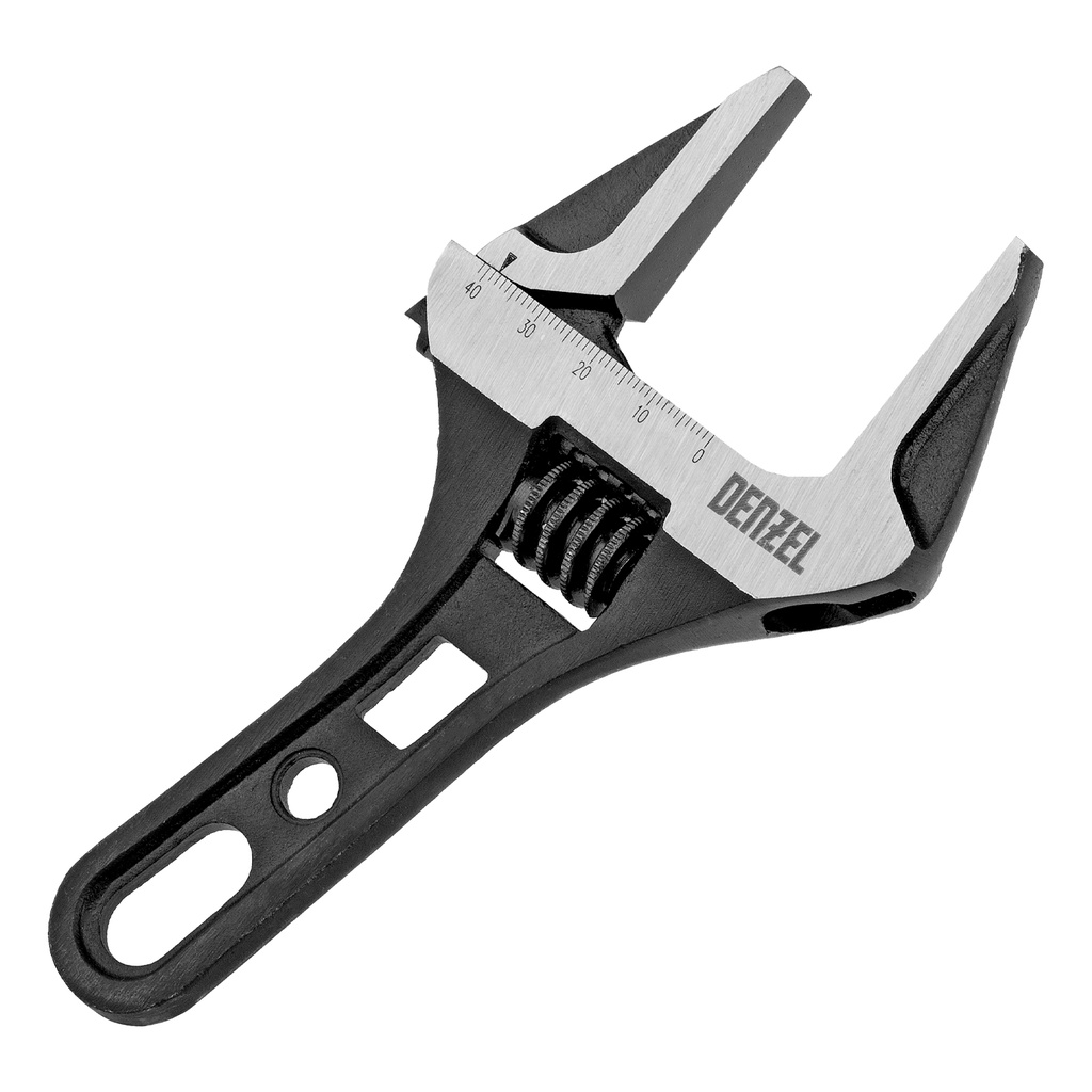 Adjustable wrench, 155mm, CrV, drop-forged, short handle// Denzel 157537