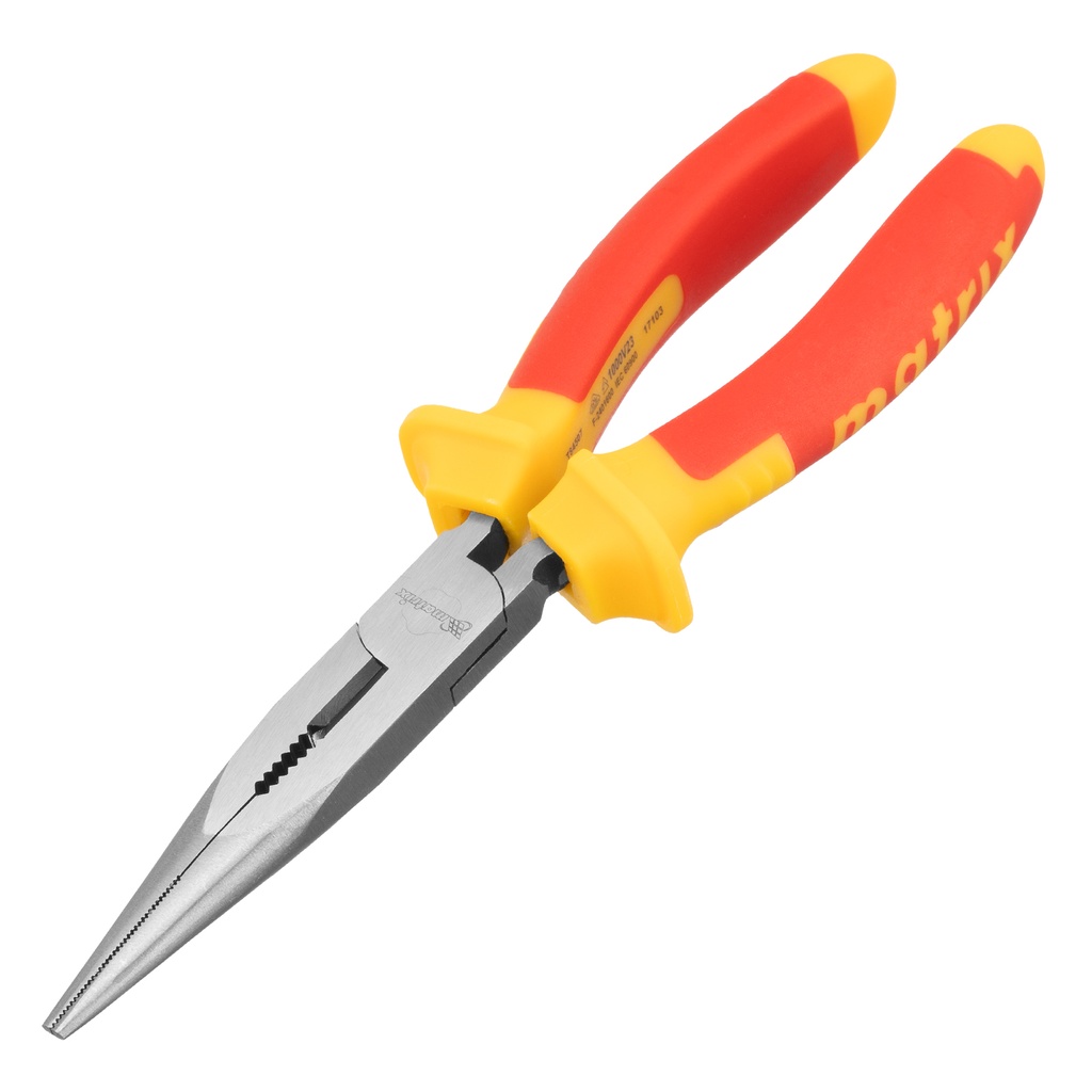 VDE Long Nose Pliers 200mm, two-component handles// MTX 171039