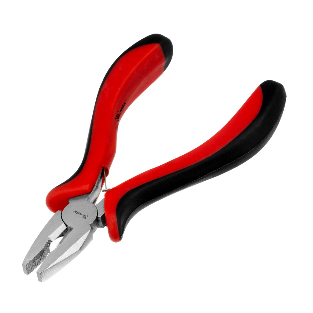 Flat-nose pliers, 130 mm, nickel-plated, autounlocking, two-component handles, MINI line// MTX 178169