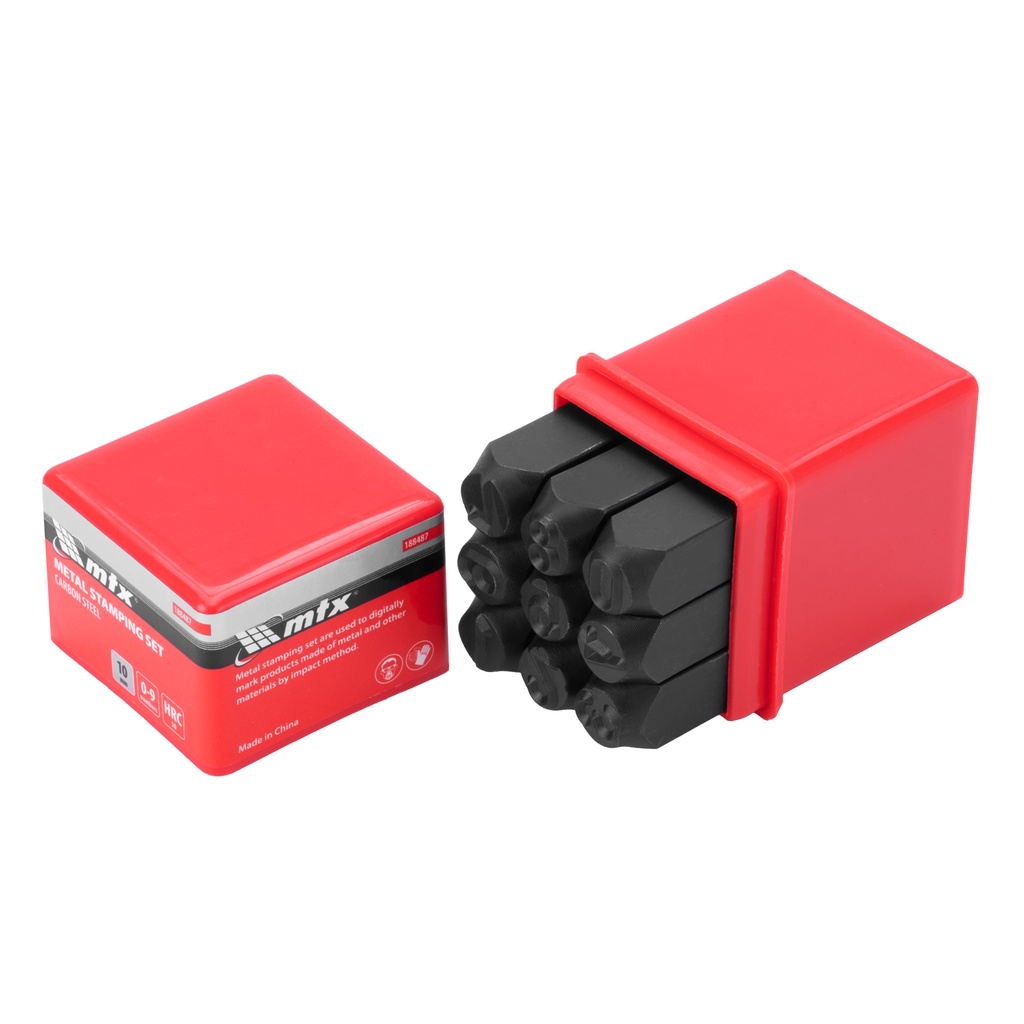 Metal striking stamping set, with numbers 0-9, 10 mm size //MTX 188487