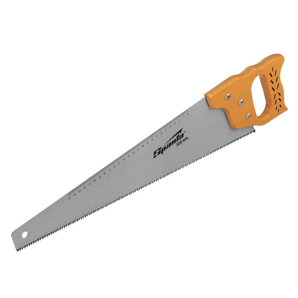 Wood saw 500mm ,7-8 ТРI, hardened tooth with ruler and wooden handle// Sparta 231895