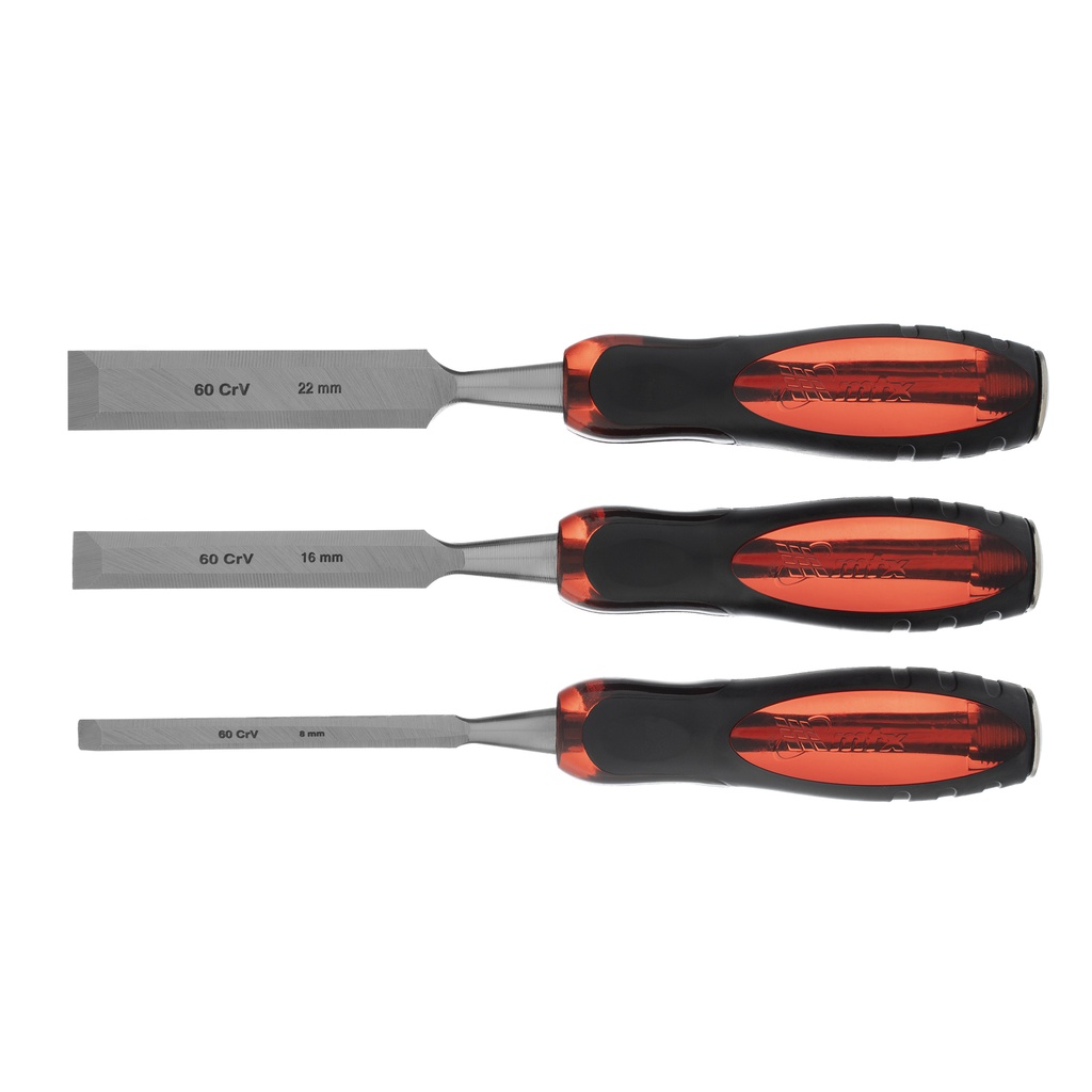 Wood chisel set, 3 pieces, 8-16-22mm// MTX 244319