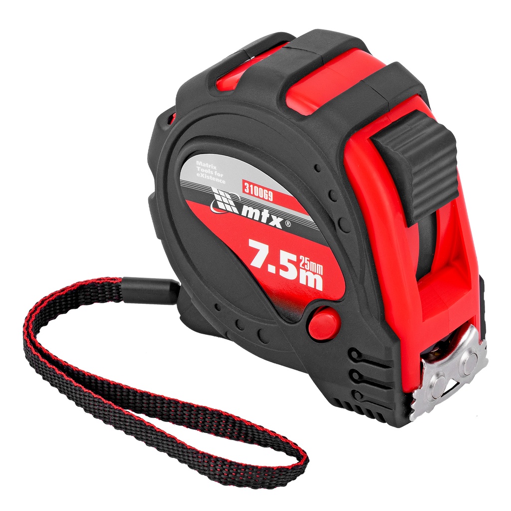 Measuring tape, Status magnet 3 fixations, 7,5m x 25mm, enlarged magnetic end hook// MTX 310069